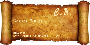 Czere Margit névjegykártya